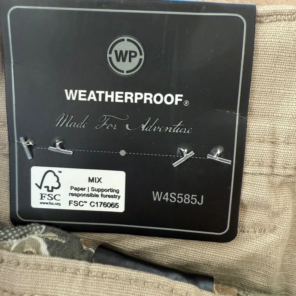 Weatherproof Everyday Cargo Shorts Mens‎ 44W Beige Belted Cell Phone Pocket